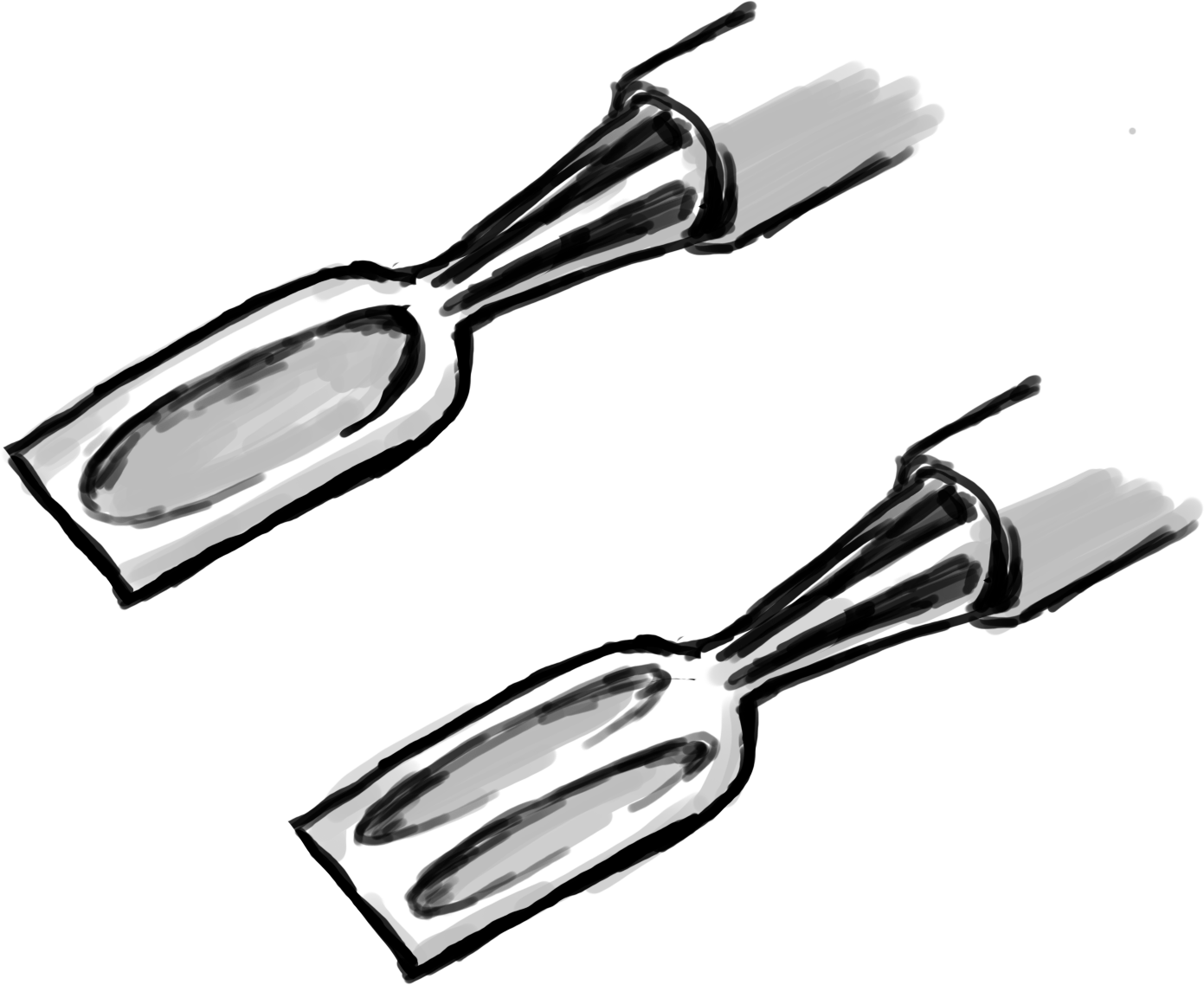 The figure of comparison of a single hollow and multiple hollow