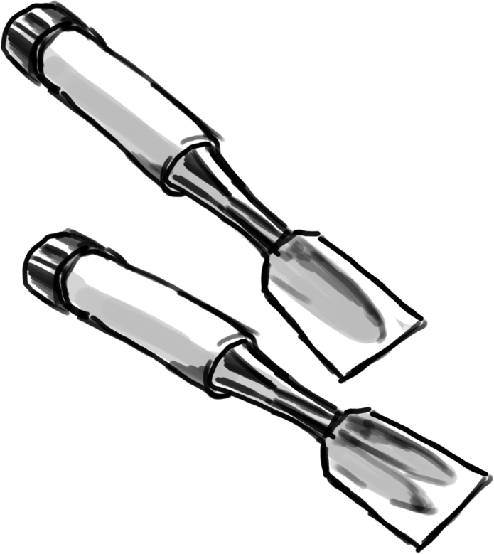 The figure of two chisels